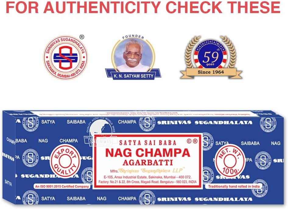 Satya Baba Nag Champa Incense – 15 g Pack