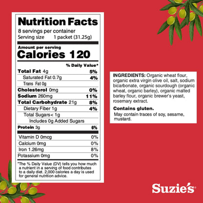 Suzie’s Organic Saltine Crackers with Extra Virgin Olive Oil
