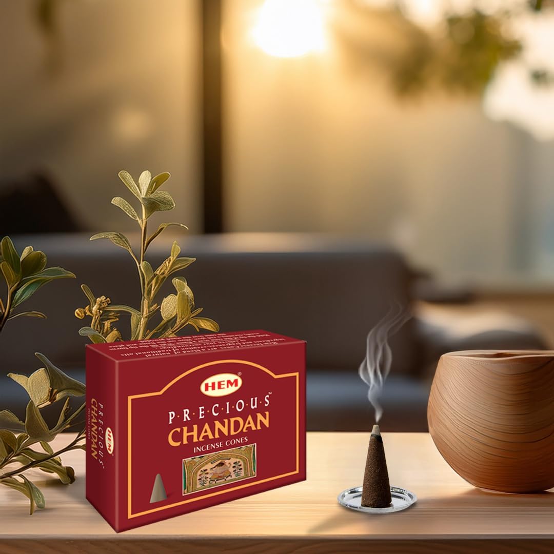 HEM Precious Chandan Incense Cones – Pack of 12 Boxes
