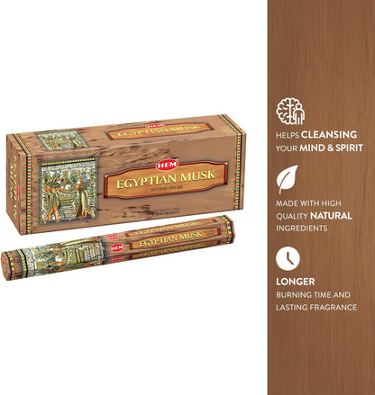 HEM Egyptian Musk Incense – Box of Six 20 Gram Tubes