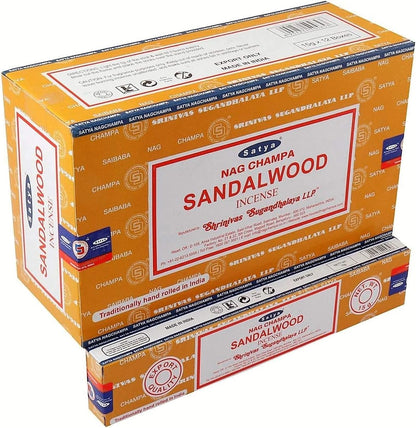 Satya Sandalwood Incense Sticks 12-Box Value Pack