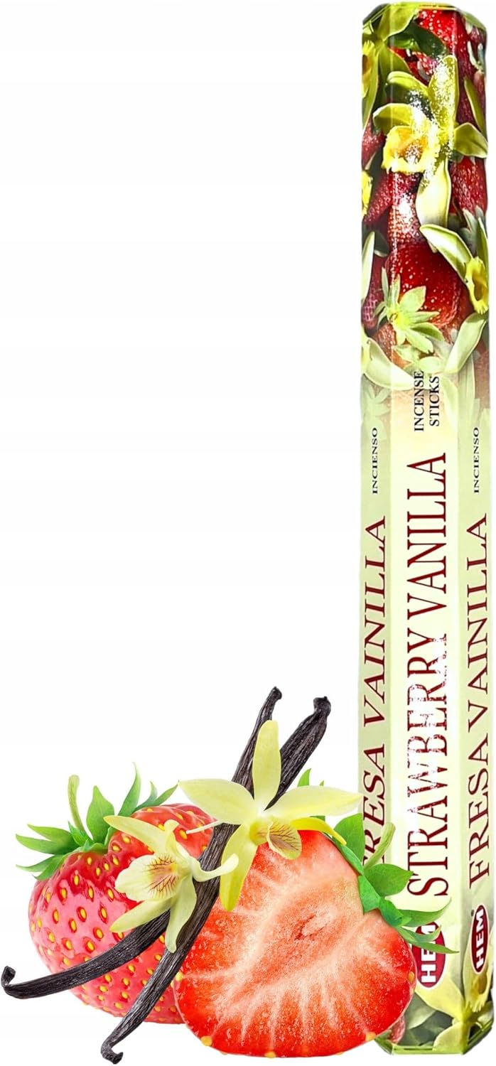HEM Strawberry Vanilla Incense Sticks – Pack of Six 20‑Stick Tubes