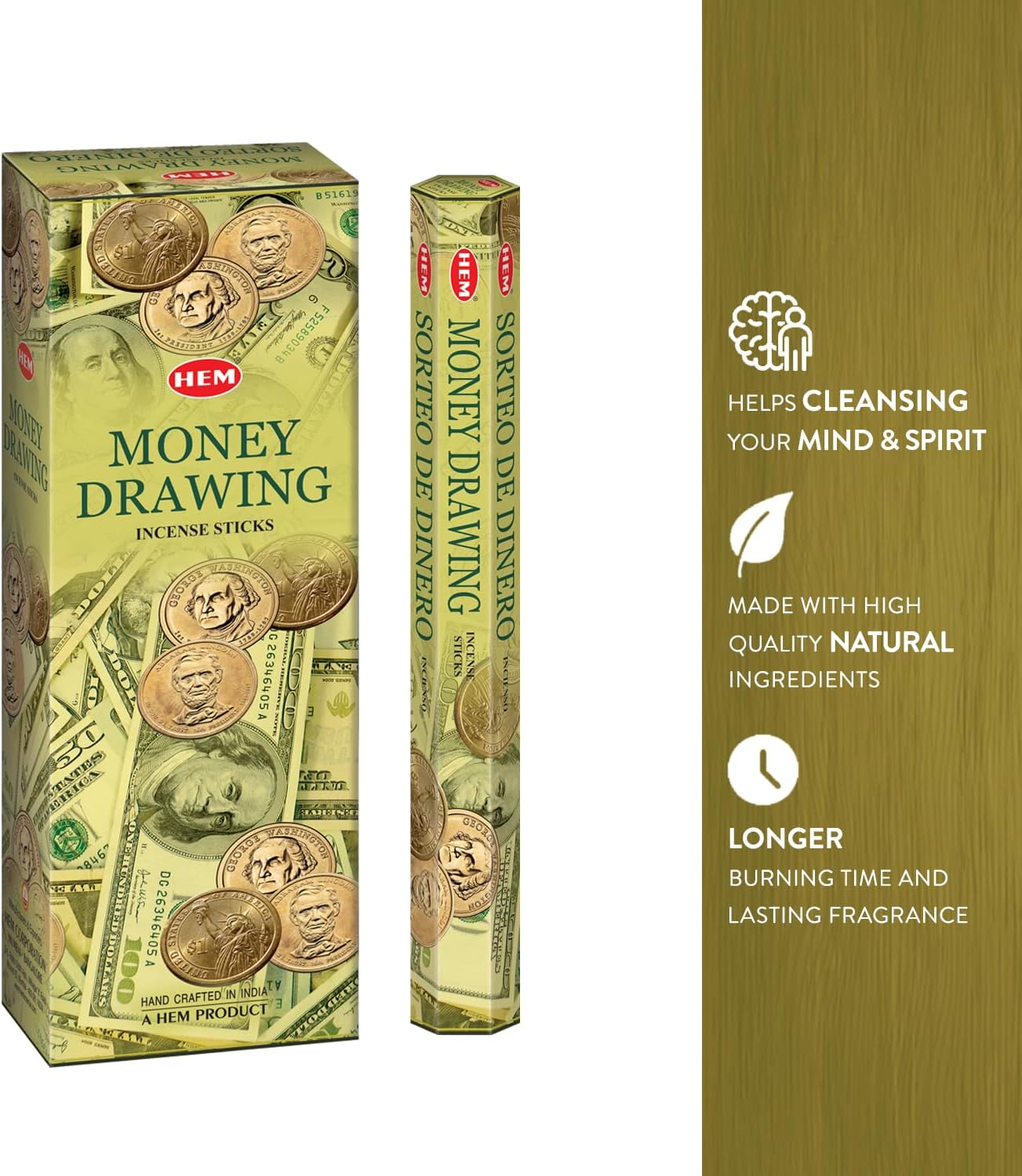 HEM Money Drawing Incense Sticks – 20 Sticks per Pack