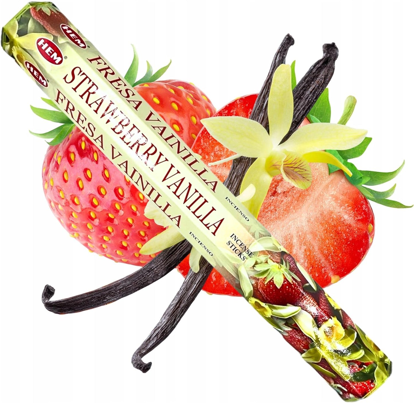 HEM Strawberry Vanilla Incense Sticks – Pack of Six 20‑Stick Tubes