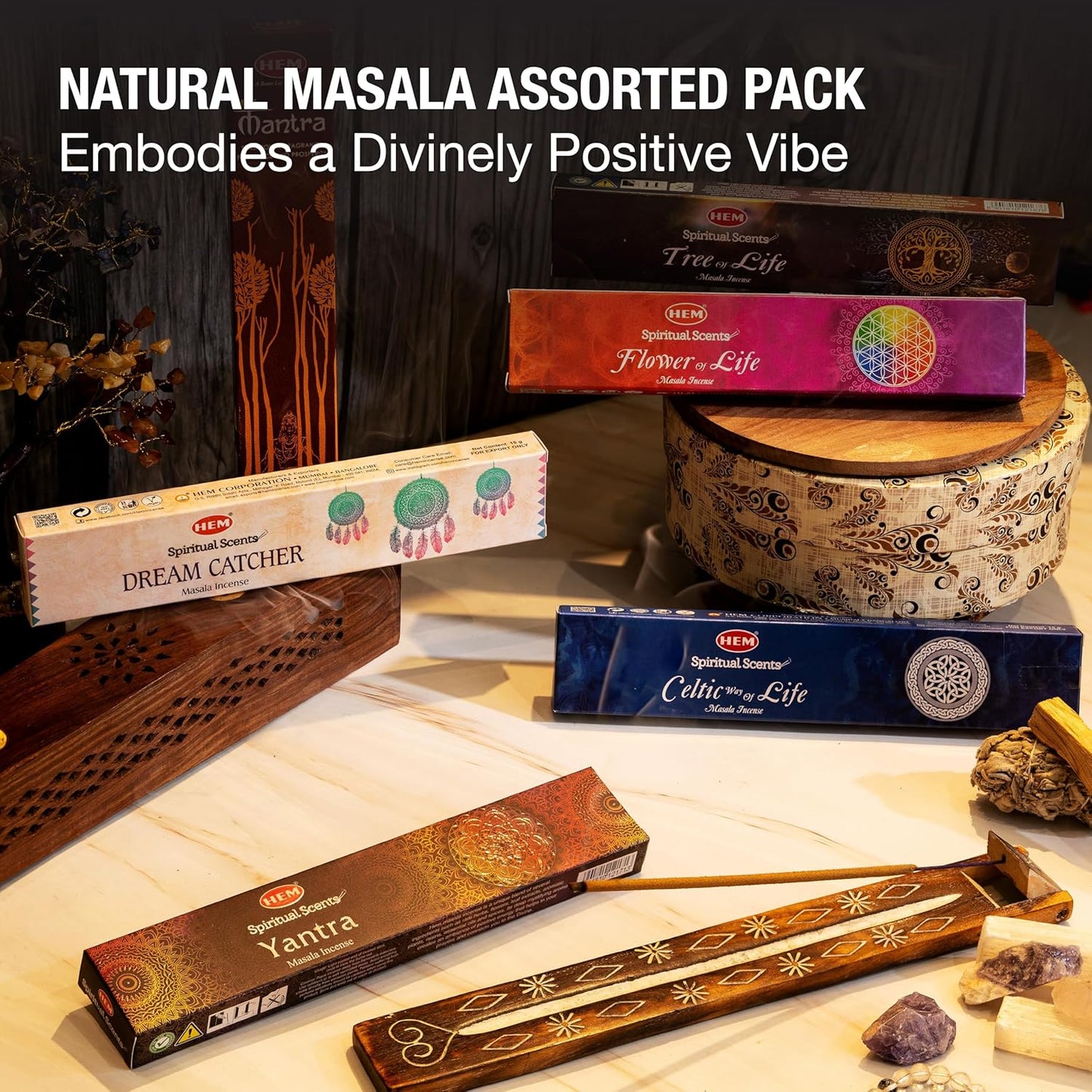 HEM Tantra Incense Sticks – Variety Pack (6 Packs × ~15 g)