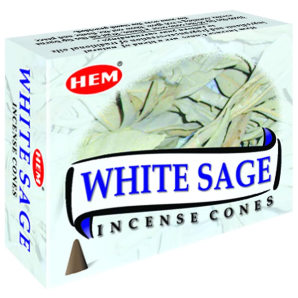 HEM White Sage Incense Cones – 12 Boxes of 10 Cones