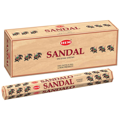 HEM Sandal Incense Sticks (Sandalo) – Pack of 6 (120 Sticks)