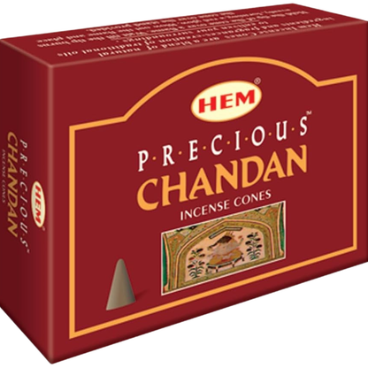 HEM Precious Chandan Incense Cones – Pack of 12 Boxes