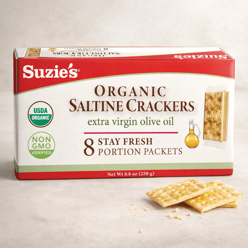 Suzie’s Organic Saltine Crackers with Extra Virgin Olive Oil
